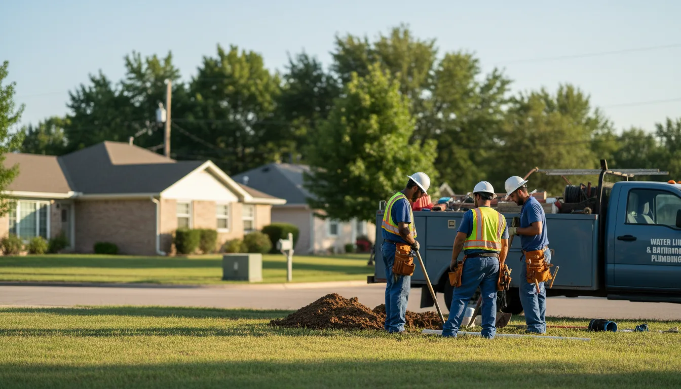 Residential water line and bathroom plumbing service in Fowler, OH